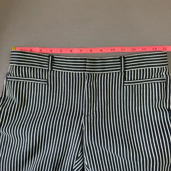Banana Republic pants women 2 cotton blend slim ankle pin striped pants blue - Picture 11 of 13